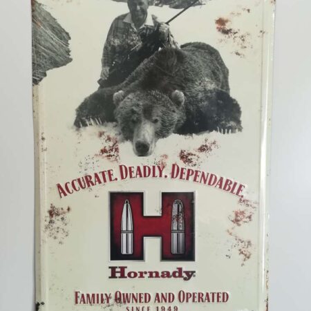 Hornady tin sign H Hornady bear