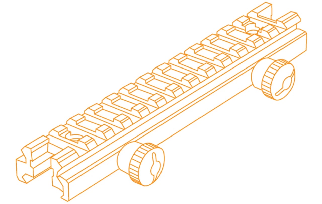 UTG Riser mount 14 slot picatinny +1" UTG Riser mount 14 slot picatinny +1"